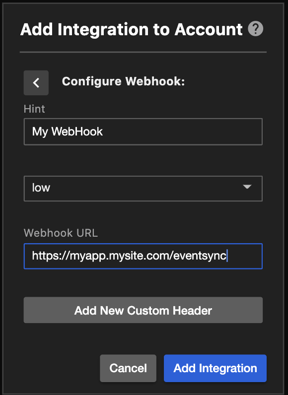 Webhook Configuration