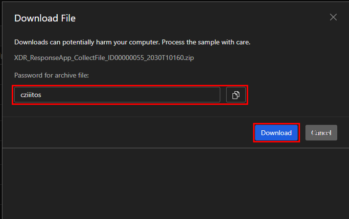 Download File dialog box