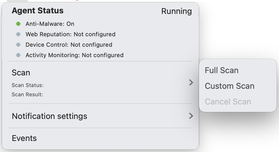 Notifier console on macOS